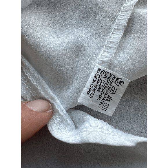 CBR white Shirt flutter Sleeves Womans Size Small Cotton Blend - Picture 6 of 9